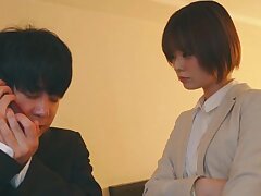 CAWD-398 Sultry Brunette Sucks Hard, Takes Big Cock Deep in Her Mouth